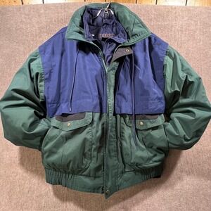 Vintage Hilton Active Apparel Colorblock Down Puffer Jacket Mens Large 90s